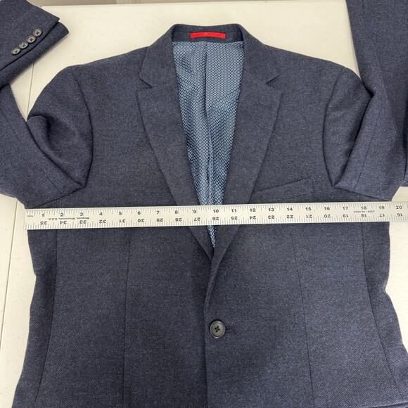DoBell Mens Blazer UK 38R Blue Wool Tweed Slim Sport Coat Suit Jacket Career - Picture 4 of 12